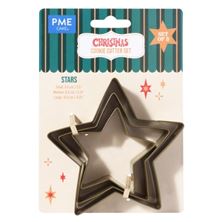 Picture of CHRISTMAS COOKIE CUTTER SET OF 3  STARS